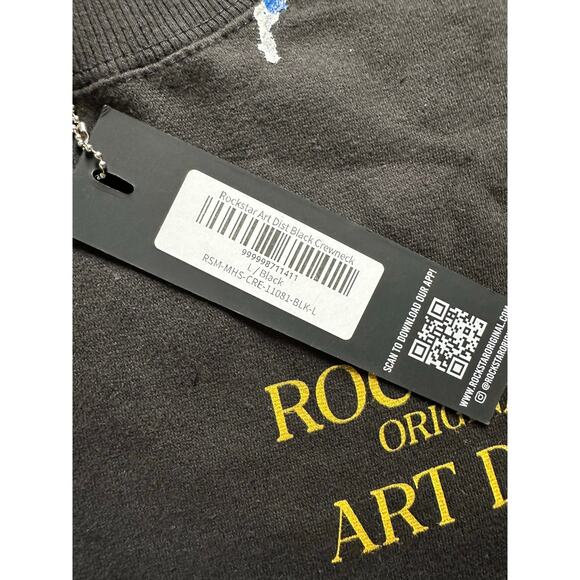 ROCKSTAR ORIGINAL Men's Rockstar Art Dist Black Crewneck Size L In Black - Picture 10 of 11